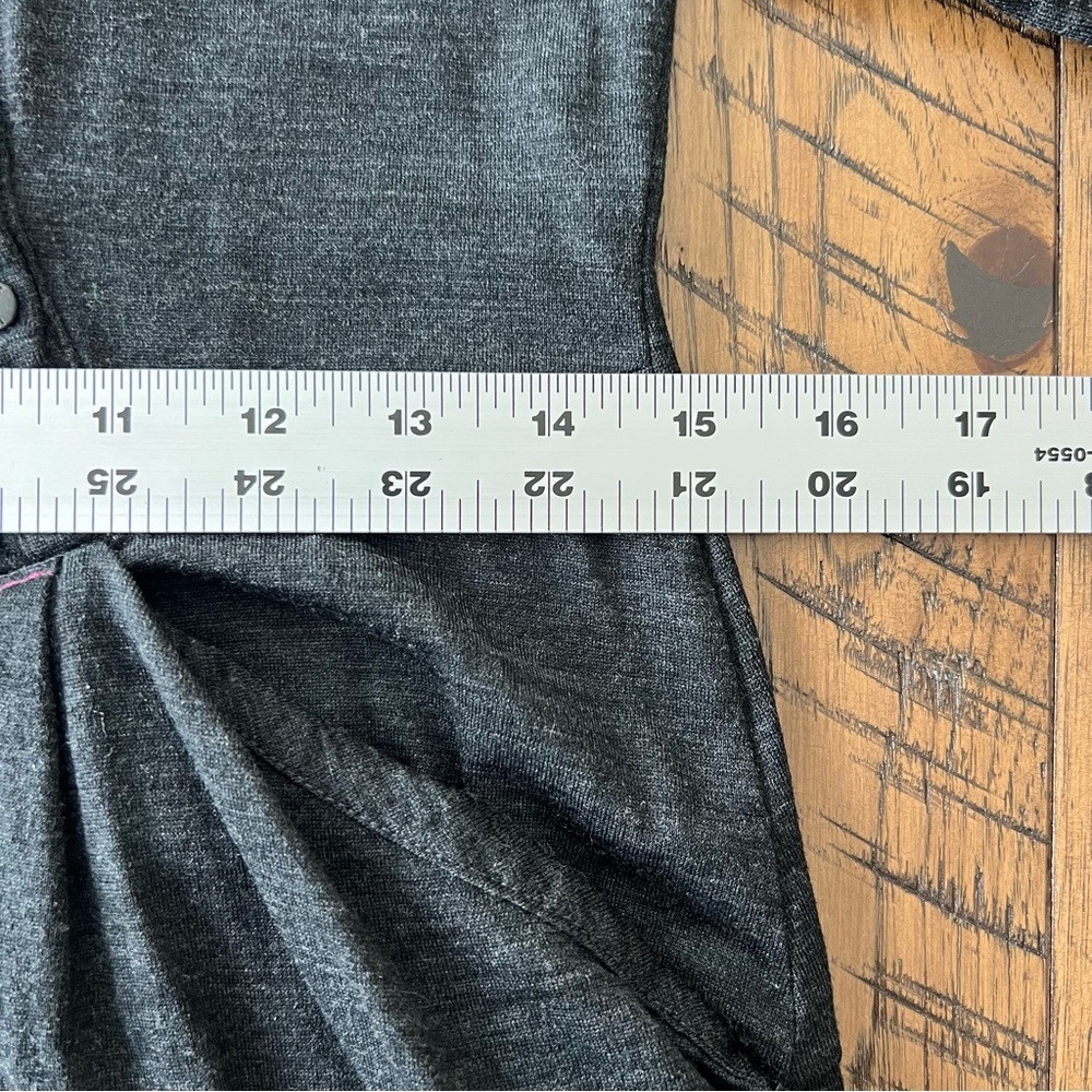 ibex Dress Women’s S 100% Merino Wool Assymetrical Snaps Pockets Dark Gray Black - Picture 14 of 16